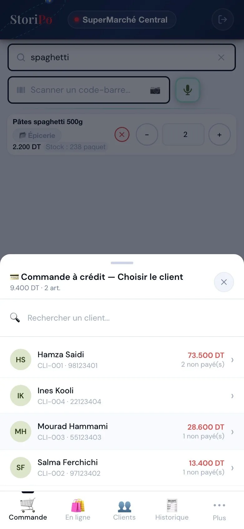 Storipo : un client paie plus tard