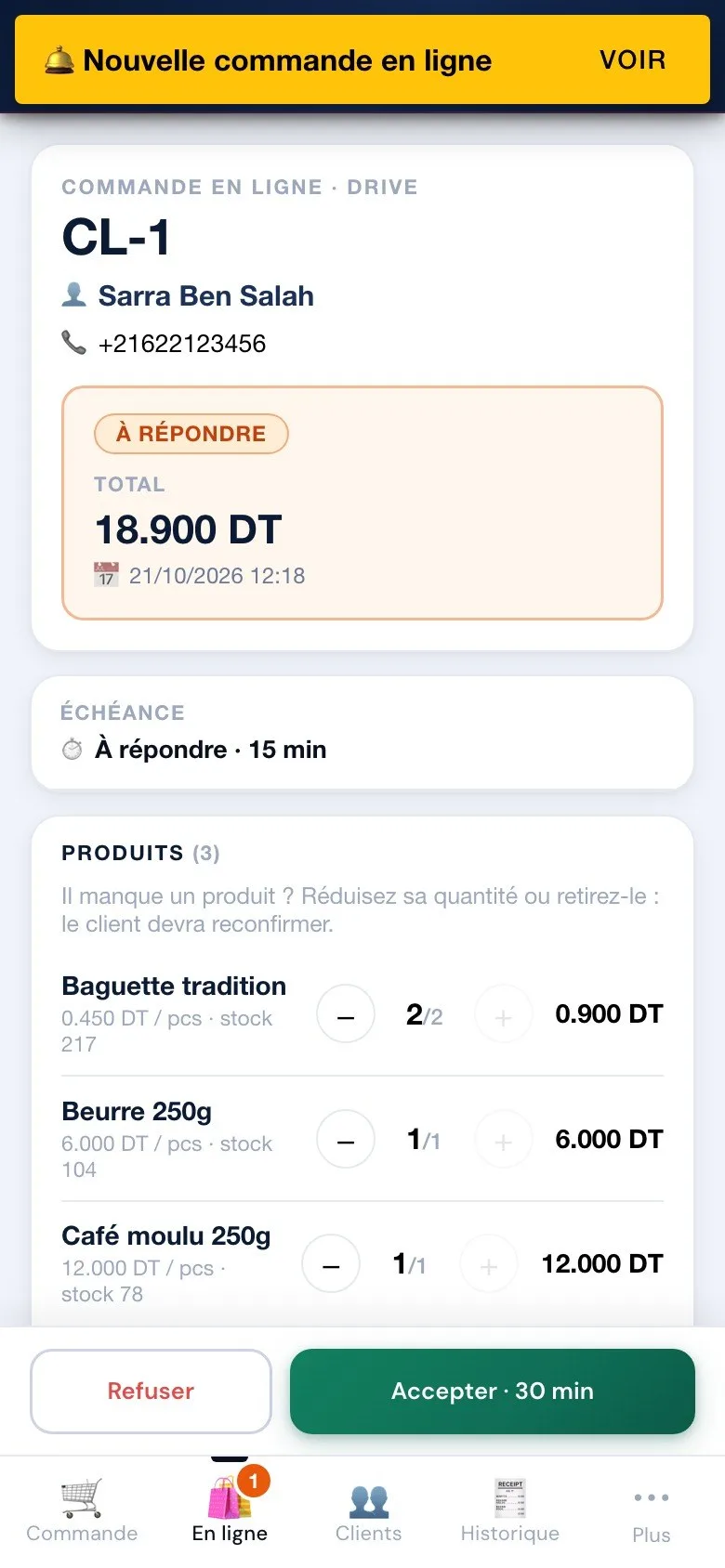 Storipo : une nouvelle commande en ligne à accepter